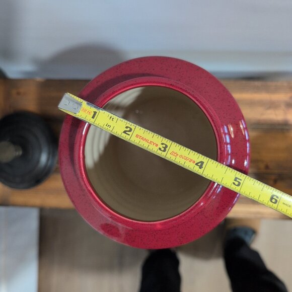 Pier One Ribbed Red W/ Black Speckles Canister W/ Lid Replacement For Set - Picture 13 of 14